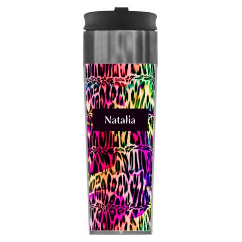 Personalized with cheetah pattern and name in black licorice