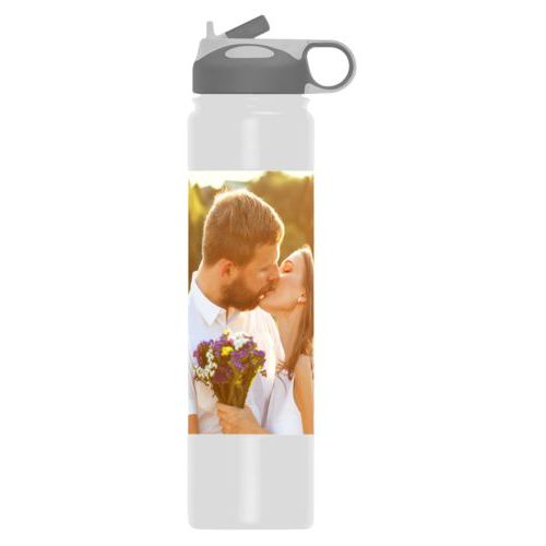 Custom water bottles personalized with a photo