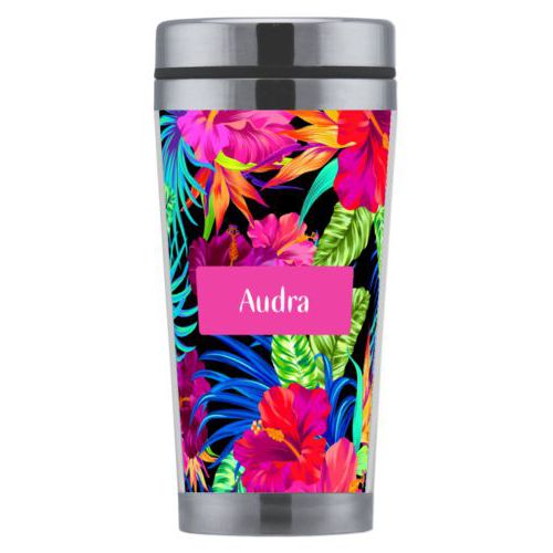 Personalized with jungle pattern and name in juicy pink