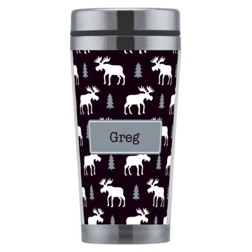 Personalized with moose pattern and name in sable