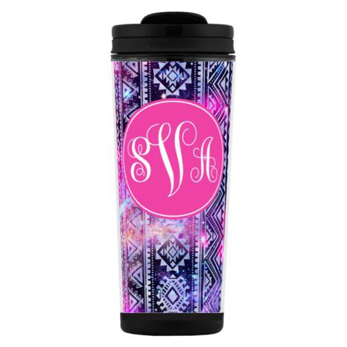 Personalized with nebula pattern and monogram in juicy pink