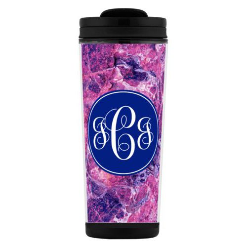 Personalized with rose pattern and monogram in marine
