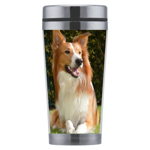 Personalized stainless steel travel mugs 12oz personalized with dog photo