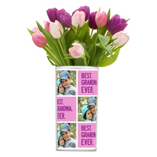 Personalized vases personalized with photo of grandkids and "Best Grandma Ever"
