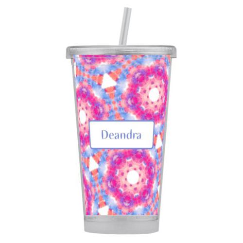 Personalized with kaleidoscope pattern and name in periwinkle