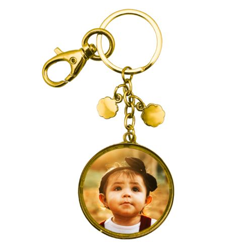Custom metal keychains personalized with photo of boy