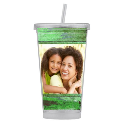 Personalized tumbler with straws personalized with mother and daughter photo