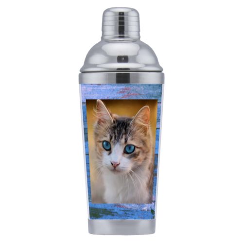 Personalized cocktail shakers personalized with cat photo