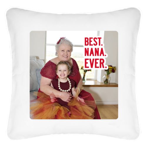 Personalized pillow personalized with photo and the saying "Best Nana Ever"