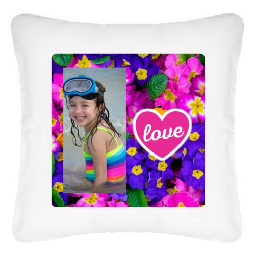 Personalized pillow personalized with photo and the saying "love"