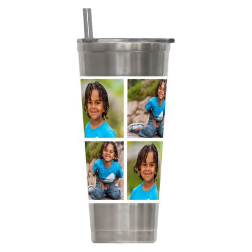 Personalized insulated steel tumbler personalized with photos