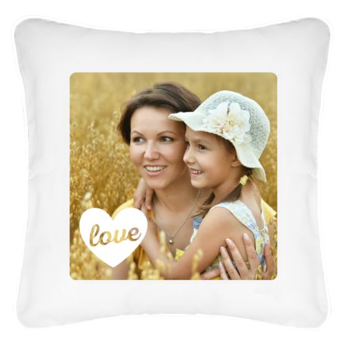 Personalized pillow personalized with photo and the saying "love"