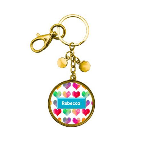 Personalized keychain personalized with sweetheart pattern and name in caribbean party goods