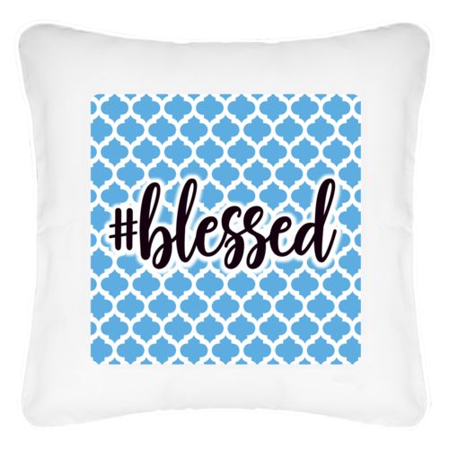 Personalized pillow personalized with panthea pattern and the saying "#Blessed"