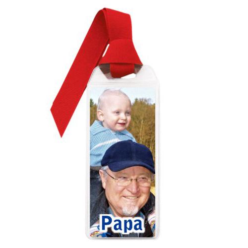 Personalized book mark personalized with photo and the saying "Papa"