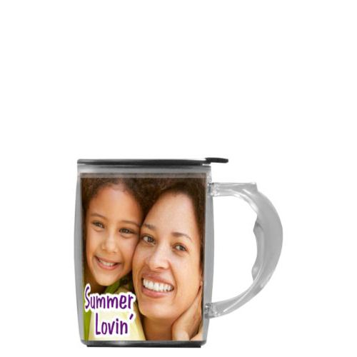 Custom mug with handle personalized with photo and the saying "Summer Lovin'"
