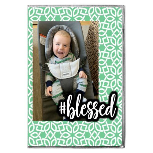 Personalized journal personalized with photo and the saying "#Blessed"