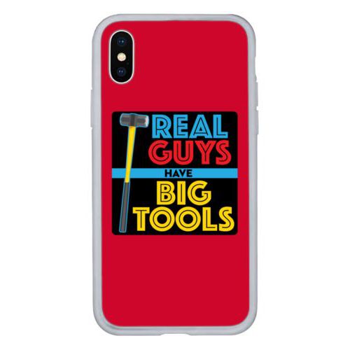 Personalized iphone case personalized with the saying "Real guys have big tools"