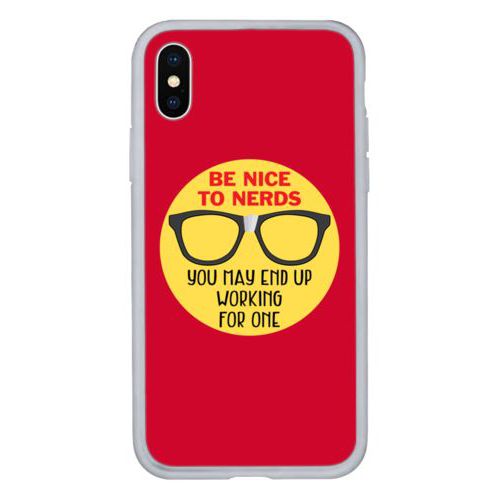 Personalized iphone case personalized with the saying "Be nice to nerds you may end up working for one"