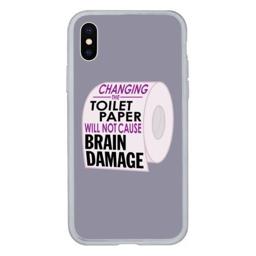 Personalized iphone case personalized with the saying "Changing the toilet paper will not cause brain damage"
