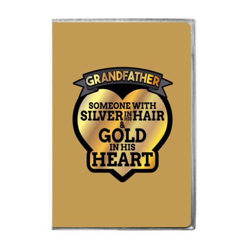 Personalized journal personalized with the saying "Grandfather: someone with silver in his hair and gold in his heart"