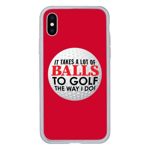 Personalized iphone case personalized with the saying "It takes a lot of balls to golf the way I do"