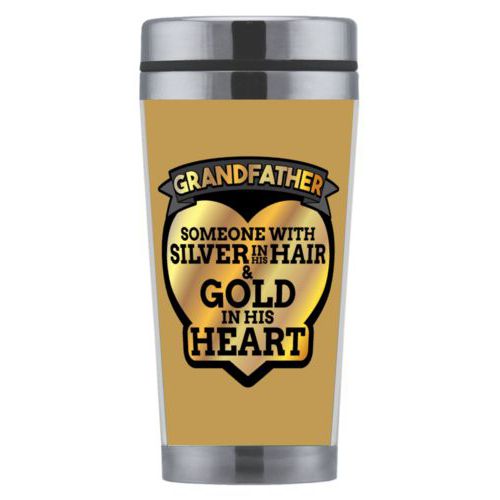 Personalized coffee mug personalized with the saying "Grandfather: someone with silver in his hair and gold in his heart"