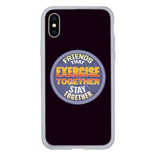 Personalized iphone case personalized with the saying "Friends that exercise together stay together"