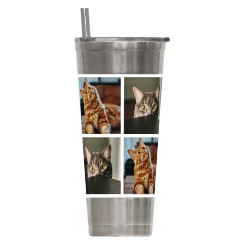Personalized coffee tumblers personalized with cat photos