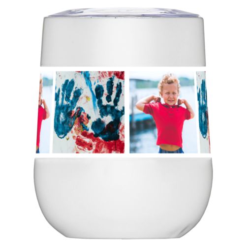 Personalized insulated wine tumbler personalized with photos