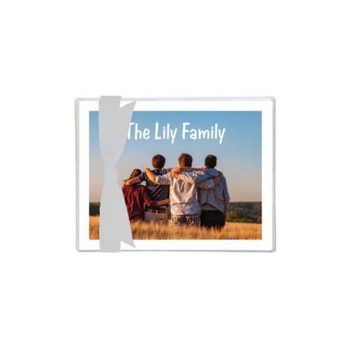Personalized note cards personalized with photo and the saying "The Lily Family"