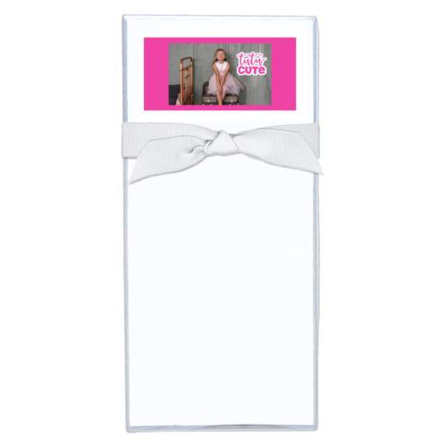 Personalized note sheets personalized with photo and the saying "tutu cute"