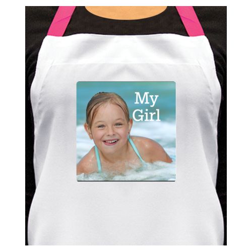 Personalized apron personalized with photo and the saying "My Girl"