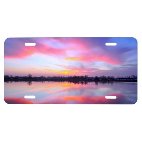 Personalized front license plate with Sunet photo license plate