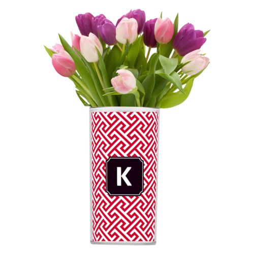 Personalized vase personalized with keyhole pattern and initial in university of georgia