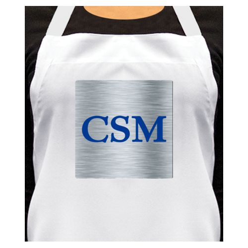 Personalized apron personalized with steel industrial pattern and the saying "CSM"