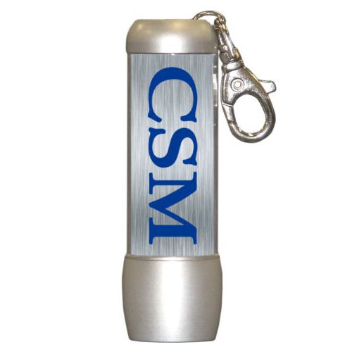 Personalized flashlight personalized with steel industrial pattern and the saying "CSM"