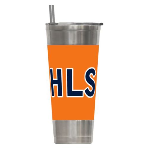 Personalized insulated steel tumbler personalized with the saying "HLS"