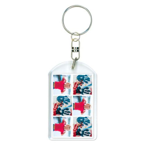 Personalized plastic keychain personalized with photos