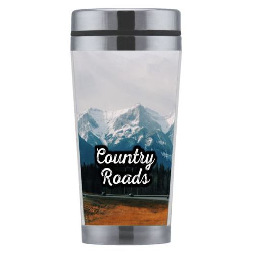 Personalized coffee mug personalized with photo and the saying "Country Roads"