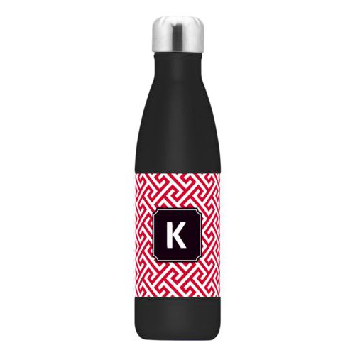 Personalized stainless steel water bottle personalized with keyhole pattern and initial in university of georgia