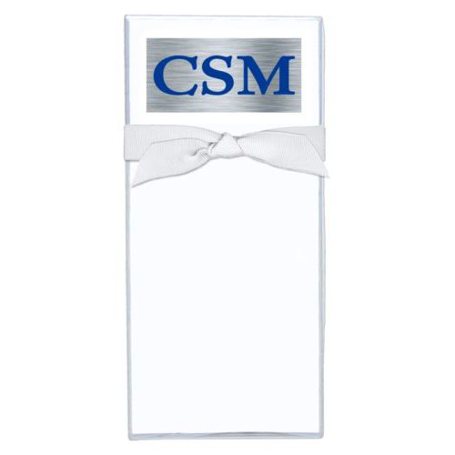Personalized note sheets personalized with steel industrial pattern and the saying "CSM"