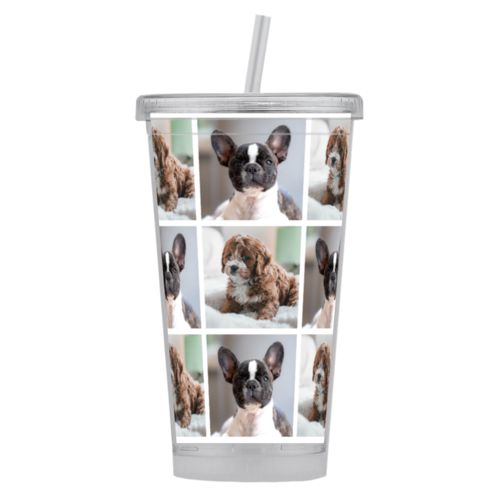 Personalized tumbler with straws personalized with dod photos