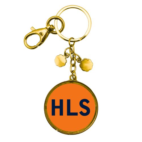 Personalized metal keychain personalized with the saying "HLS"