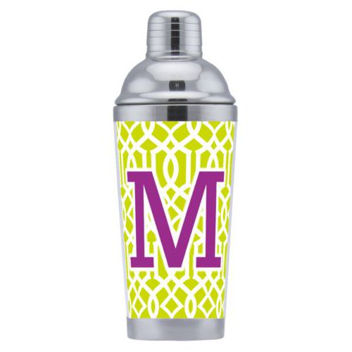 Coctail shaker personalized with ironwork pattern and the saying "M"