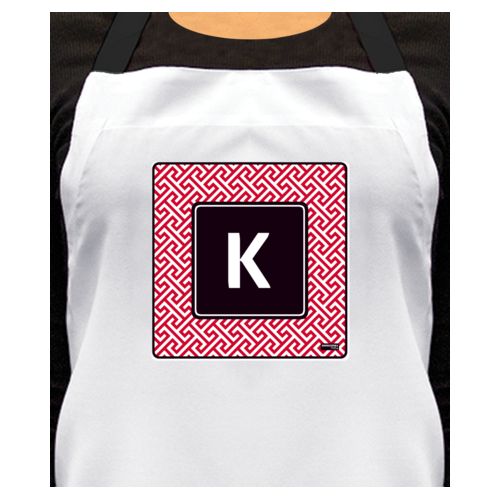 Personalized apron personalized with keyhole pattern and initial in university of georgia