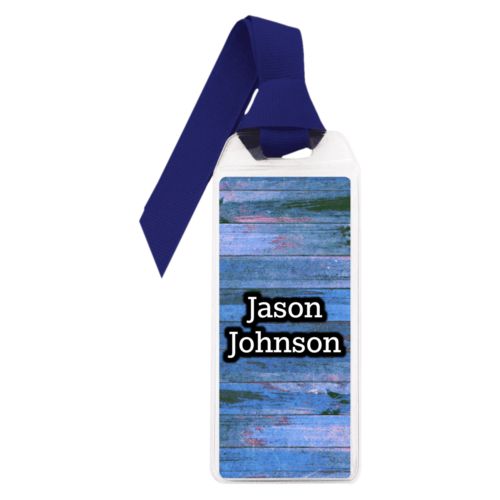 Personalized book mark personalized with sky rustic pattern and the saying "Jason Johnson"
