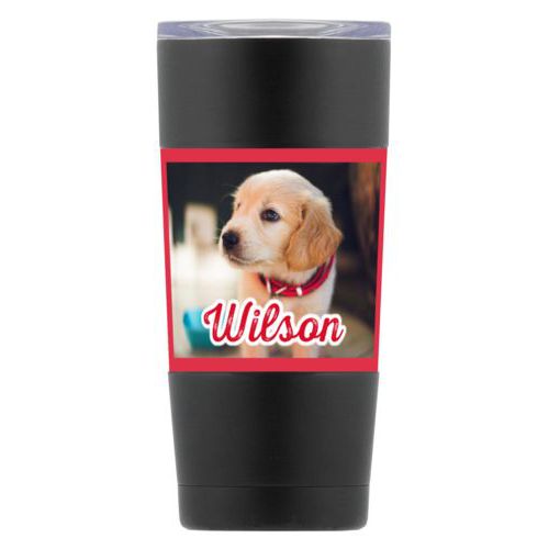 Personalized insulated steel mug personalized with photo and the saying "Wilson"