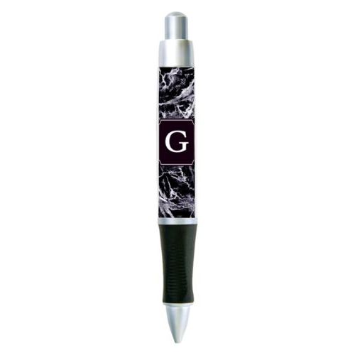 Personalized pen personalized with onyx pattern and initial in black licorice
