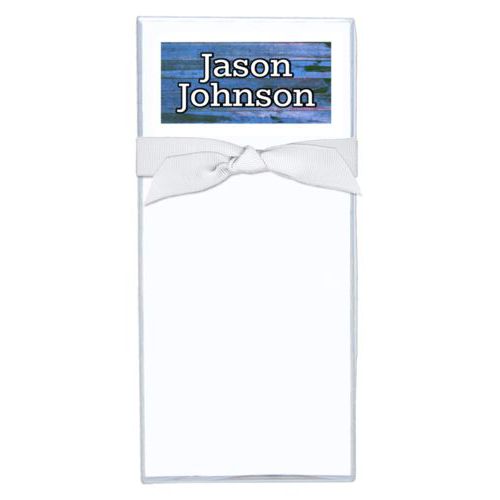 Personalized note sheets personalized with sky rustic pattern and the saying "Jason Johnson"